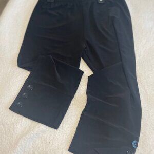 Women's "Bali" Brand Nylon Pull On Black Capri Length Pant